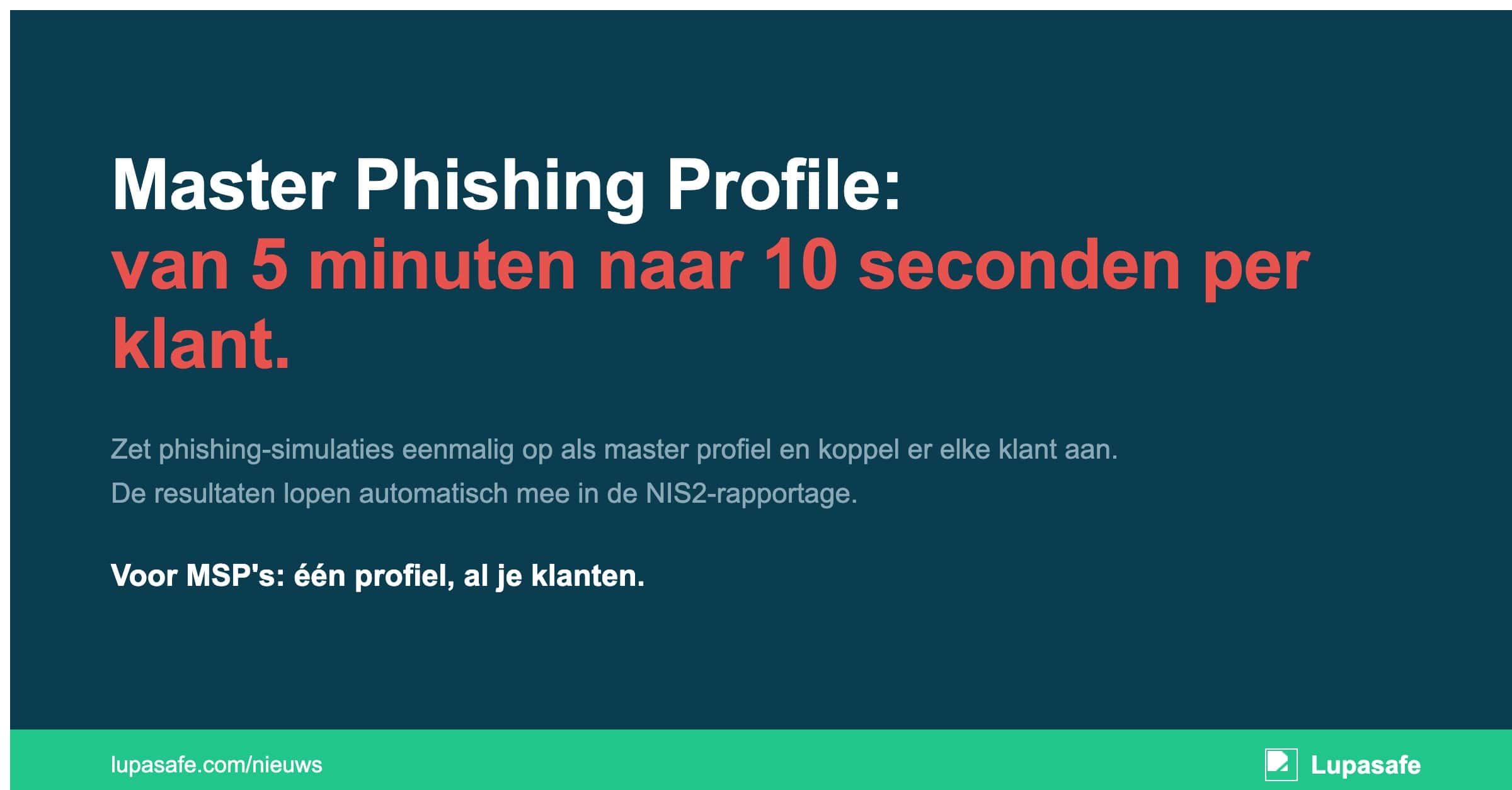 Master Phishing Profile: van 5 minuten naar 10 seconden per klant